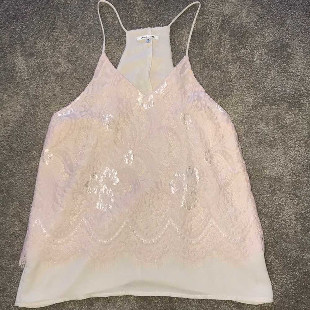 Pink Lace Tank Top